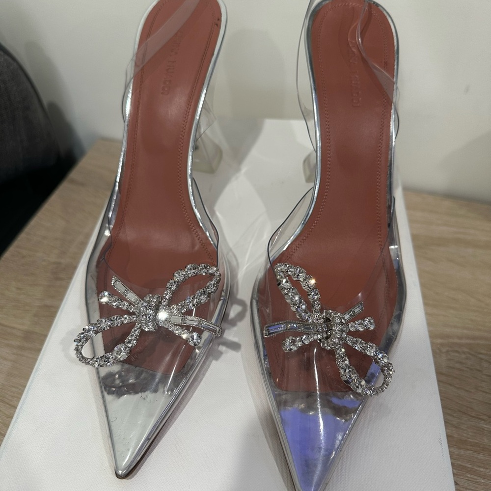 Amina Muaddi Rosie embellished PVC pumps
